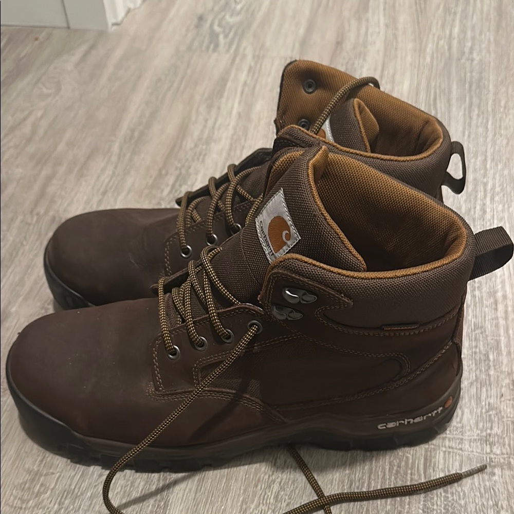 Carhartt Brown Leather Boots Sturdy Lace-Up Design Steel Toe